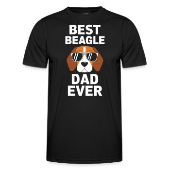 Beagle Dad Dog Father Funny Beagle Gift - Men's Functional T-Shirt - black - Front - AI Model Male 178 dark (178cm)