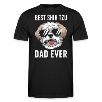 Shih Tzu Saying Dad Funny Shih Tzu Gift - Men's Functional T-Shirt - black - Front - AI Model Male 178 dark (178cm)