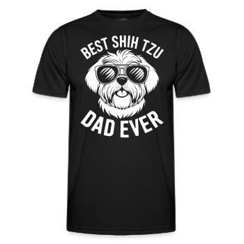 Shih Tzu Saying Dad Funny Shih Tzu Gift - Men's Functional T-Shirt - black - Front - AI Model Male 178 dark (178cm)