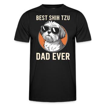 Shih Tzu Saying Dad Funny Shih Tzu Gift - Men's Functional T-Shirt - black - Front - AI Model Male 178 dark (178cm)