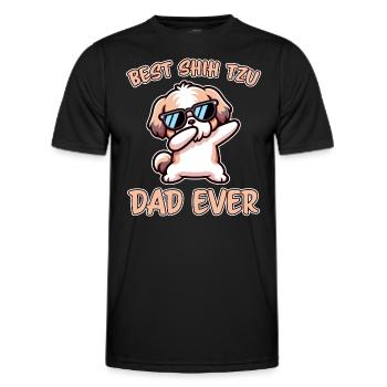 Shih Tzu Saying Dad Funny Shih Tzu Gift - Men's Functional T-Shirt - black - Front - AI Model Male 178 dark (178cm)