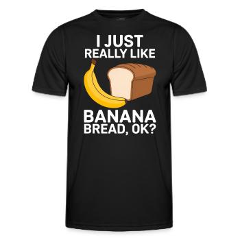 Banana Bread Saying Funny Banana Bread Gift - Men's Functional T-Shirt - black - Front - AI Model Male 178 dark (178cm)