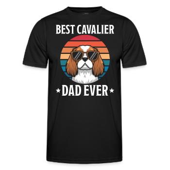 Cavalier King Charles Spaniel Saying Dad Gift - Men's Functional T-Shirt - black - Front - AI Model Male 178 dark (178cm)
