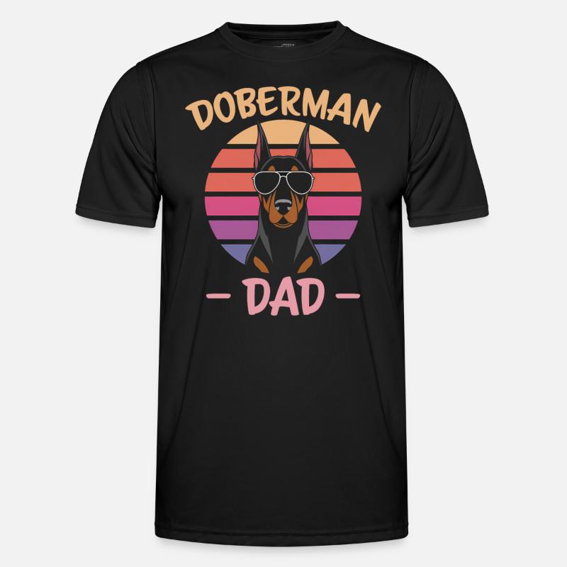 Dobermann Spruch Papa Lustiges Dobermann Geschenk Männer Funktions-T-Shirt