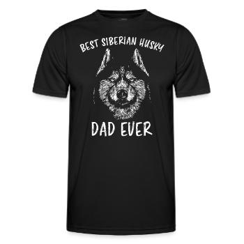 Husky sibérien disant Huskies de Sibérie cadeau - T-shirt sport Homme - noir - Devant - AI Model Male 178 dark (178cm)