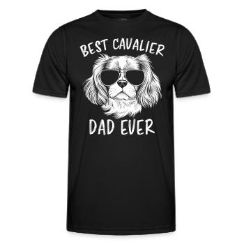Cavalier King Charles Spaniel Saying Dad Gift - Men's Functional T-Shirt - black - Front - AI Model Male 178 dark (178cm)