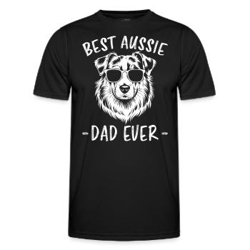 Australian Shepherd Dad Funny Aussie Gift - Men's Functional T-Shirt - black - Front - AI Model Male 178 dark (178cm)
