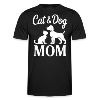 Cat and Dog Saying Funny Pet Gift - Men's Functional T-Shirt - black - Front - AI Model Male 178 dark (178cm)