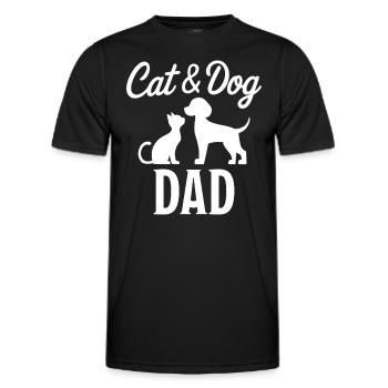 Cat and Dog Saying Funny Pet Gift - Men's Functional T-Shirt - black - Front - AI Model Male 178 dark (178cm)