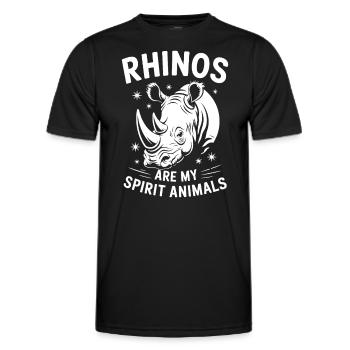 Rhino Saying Rhinos Funny Rhino Gift - Men's Functional T-Shirt - black - Front - AI Model Male 178 dark (178cm)
