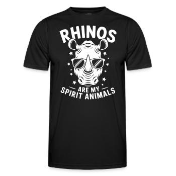 Rhino Saying Rhinos Funny Rhino Gift - Men's Functional T-Shirt - black - Front - AI Model Male 178 dark (178cm)
