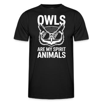 Eule Spruch Eulen Lustiges Eulen Geschenk - Männer Funktions-T-Shirt - Schwarz - Vorne - AI Model Male 178 dark (178cm)