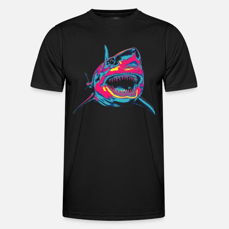 Farbiger Hai Männer Funktions-T-Shirt