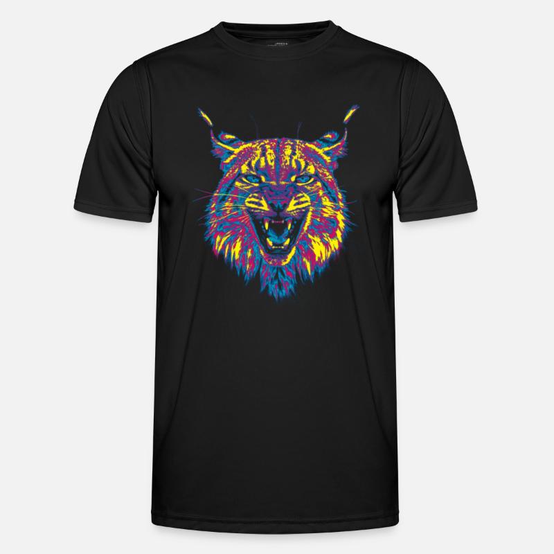 Farbiger Luchs Männer Funktions-T-Shirt