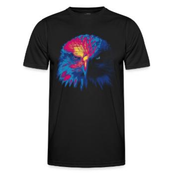 Aigle coloré - T-shirt sport Homme - noir - Devant - AI Model Male 178 dark (178cm)