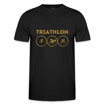 Triathlon - Men's Functional T-Shirt - black - Front - AI Model Male 178 dark (178cm)