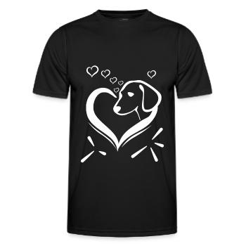 Very cute dog heart for dog lover darling - Men's Functional T-Shirt - black - Front - AI Model Male 178 dark (178cm)
