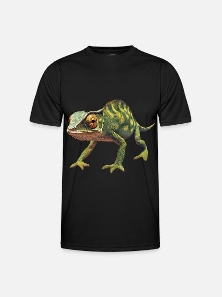 Chamäleon - Männer Funktions-T-Shirt - Schwarz