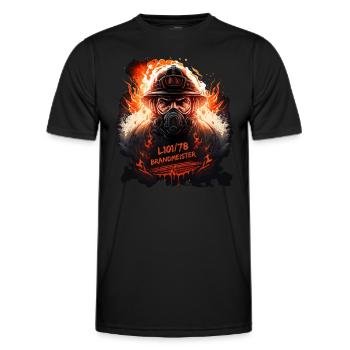 Brandmeister im Einsatz - Männer Funktions-T-Shirt - Schwarz - Vorne - AI Model Male 178 dark (178cm)