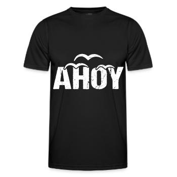 Ahoy Lake Greeting Coast - Men's Functional T-Shirt - black - Front - AI Model Male 178 dark (178cm)