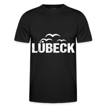 Lübeck Möwen Hansestadt - Männer Funktions-T-Shirt - Schwarz - Vorne - AI Model Male 178 dark (178cm)