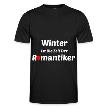 Winter Romantiker Romantisch - Männer Funktions-T-Shirt - Schwarz - Vorne - AI Model Male 178 dark (178cm)