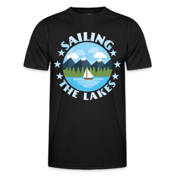 Segler, Segelboot, Jolle, lustiger Spruch - Männer Funktions-T-Shirt - Schwarz - Vorne - AI Model Male 178 dark (178cm)