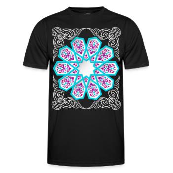 Persisches Ornament mit Silber-Dekor im 3d Stil - Männer Funktions-T-Shirt - Schwarz - Vorne - AI Model Male 178 dark (178cm)