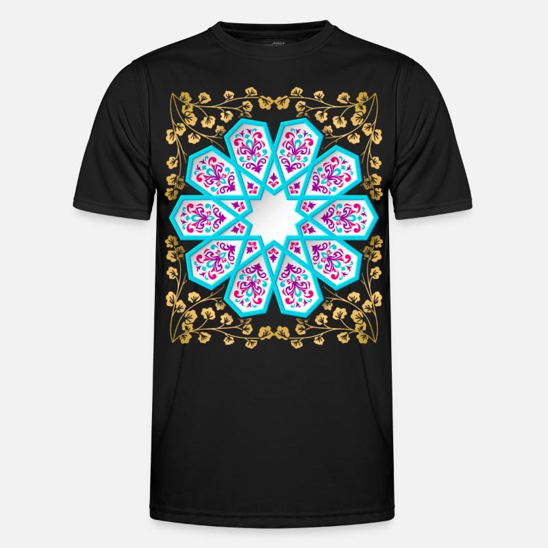 Ornement persan avec décor doré dans un style 3D T-shirt sport Homme