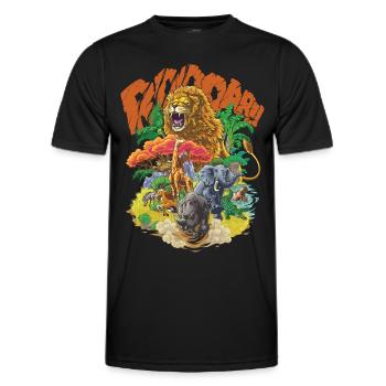 Animaux de la Savane #2 - T-shirt sport Homme - noir - Devant - AI Model Male 178 dark (178cm)