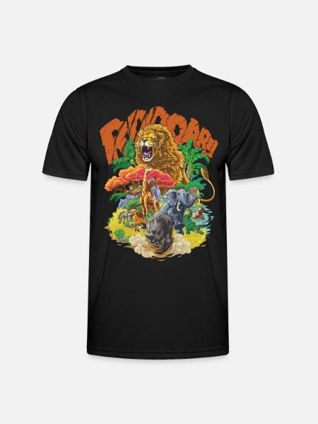 Tiere der Savanne #2 - Männer Funktions-T-Shirt - Schwarz