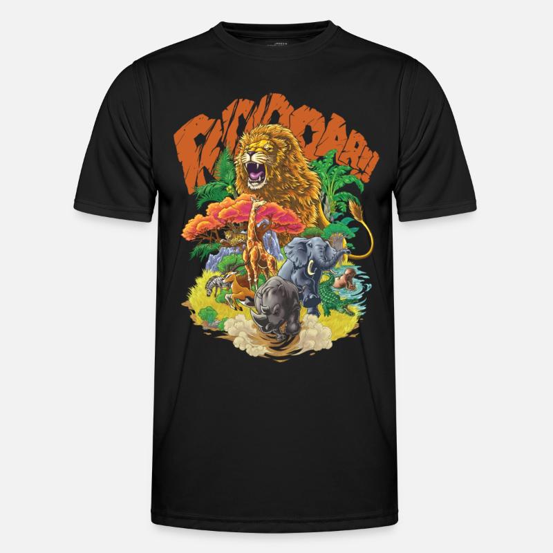 Tiere der Savanne #2 - Männer Funktions-T-Shirt - Schwarz