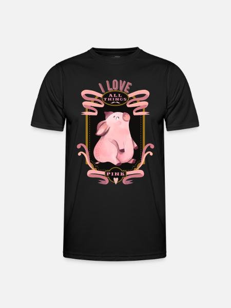 Pig, funny pig, lucky pig - Men's Functional T-Shirt - black