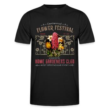 Jugendstil, Vintage-Design mit Hyazinthe um 1900 - Männer Funktions-T-Shirt - Schwarz - Vorne - AI Model Male 178 dark (178cm)