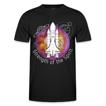 Space, Space shuttle, Planets - Men's Functional T-Shirt - black - Front - AI Model Male 178 dark (178cm)