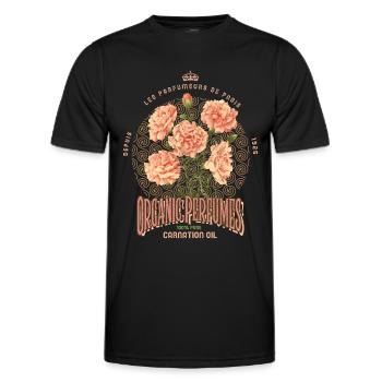 Parfüm Nelken Vintage-Plakat, alte Reklame - Männer Funktions-T-Shirt - Schwarz - Vorne - AI Model Male 178 dark (178cm)