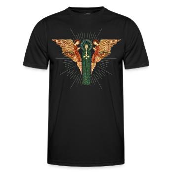 Jugendstil, Arts & Crafts Vintage Engelmotiv - Männer Funktions-T-Shirt - Schwarz - Vorne - AI Model Male 178 dark (178cm)