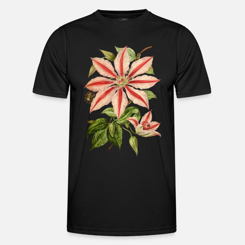 Clematis Illustration, Vintage-botanisch Männer Funktions-T-Shirt