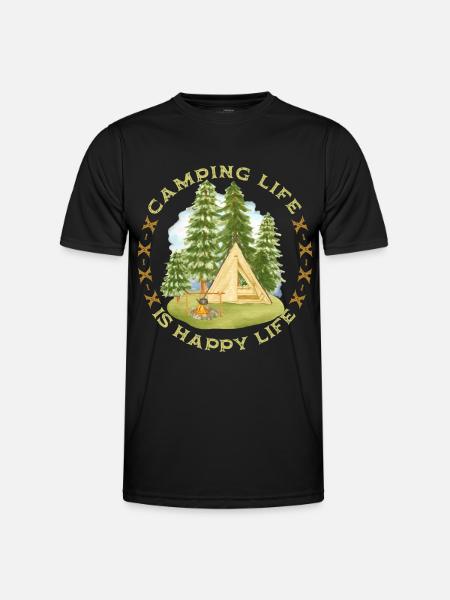 Camping, Camping-Life, Camping, Funny Saying - Men's Functional T-Shirt - black