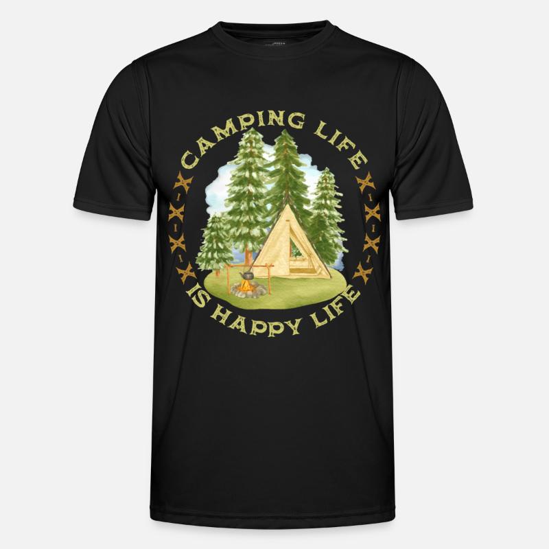 Camping, Camping-Life, Camping, Funny Saying - Men's Functional T-Shirt - black