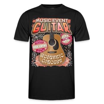 Akustische Gitarre, Gitarrenspieler Konzert Plakat - Männer Funktions-T-Shirt - Schwarz - Vorne - AI Model Male 178 dark (178cm)
