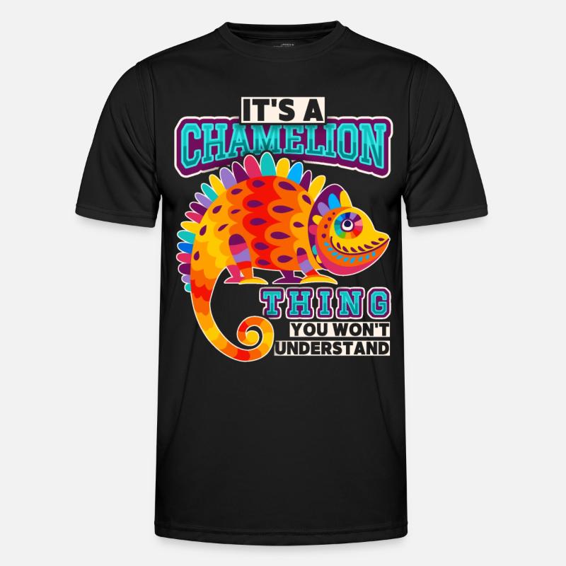Chameleon, funny saying, It's-A-Chameleon-Thing - Men's Functional T-Shirt - black