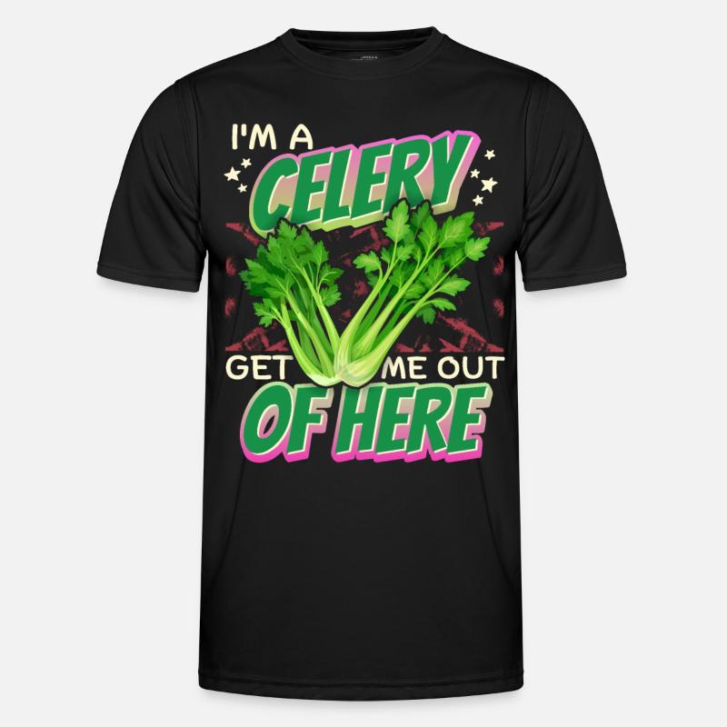 Celery, funny saying I'm-A-Celery - Men's Functional T-Shirt - black