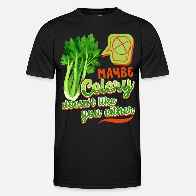 Celery, funny saying, Celery-Doesn't-Like-You - Men's Functional T-Shirt - black