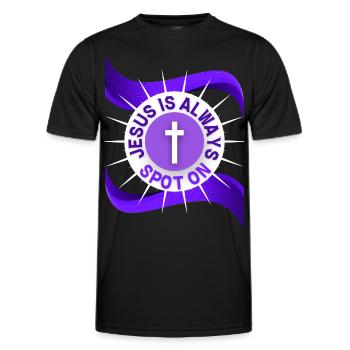 Jesus Christus, Jesus Christ, Spruch, Typografie - Männer Funktions-T-Shirt - Schwarz - Vorne - AI Model Male 178 dark (178cm)