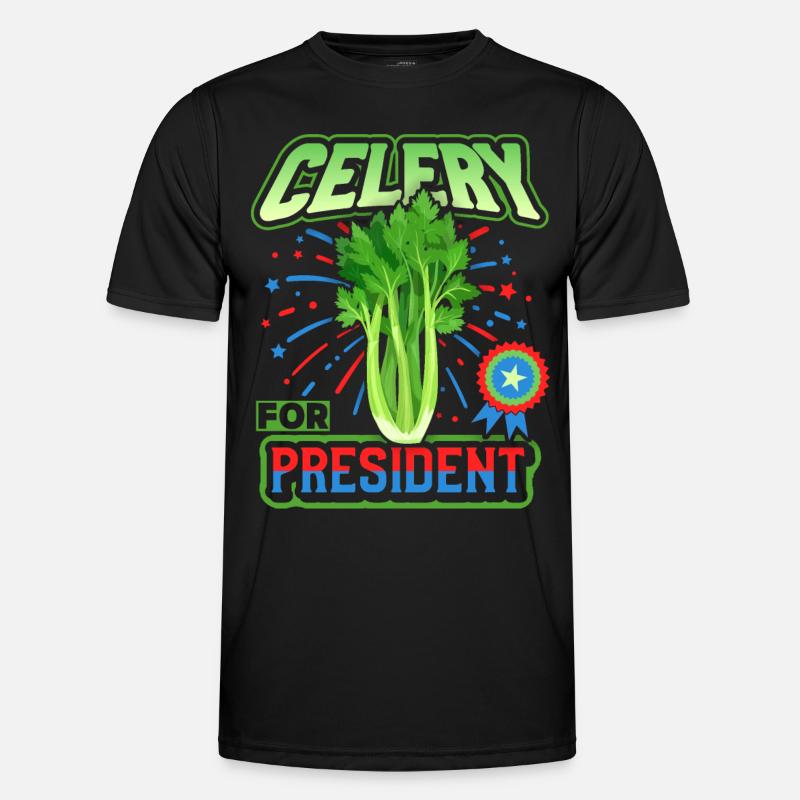 Celery, funny saying, Celery-For-President Men's Functional T-Shirt