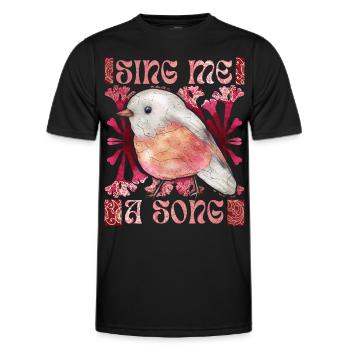 Rotkehlchen, lustiger Spruch, Vogel, Gesang - Männer Funktions-T-Shirt - Schwarz - Vorne - AI Model Male 178 dark (178cm)