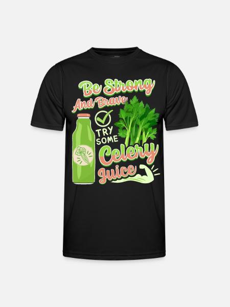 Celery, funny saying, try-celery juice - Men's Functional T-Shirt - black