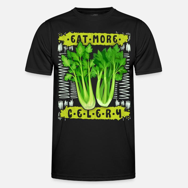 Celery, funny saying Eat-More-Celery - Men's Functional T-Shirt - black