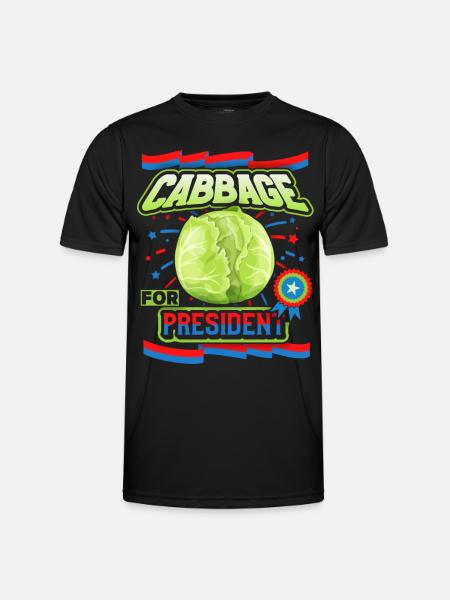 Kohl, lustiger Spruch, Cabbage-For-President - Männer Funktions-T-Shirt - Schwarz